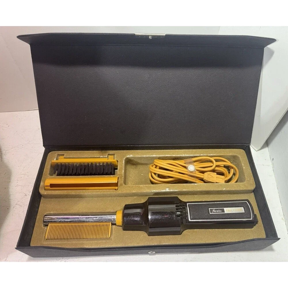 Vintage Norelco Pro Comb Hot Cold Air Heated Styling Brush Procomb TESTED